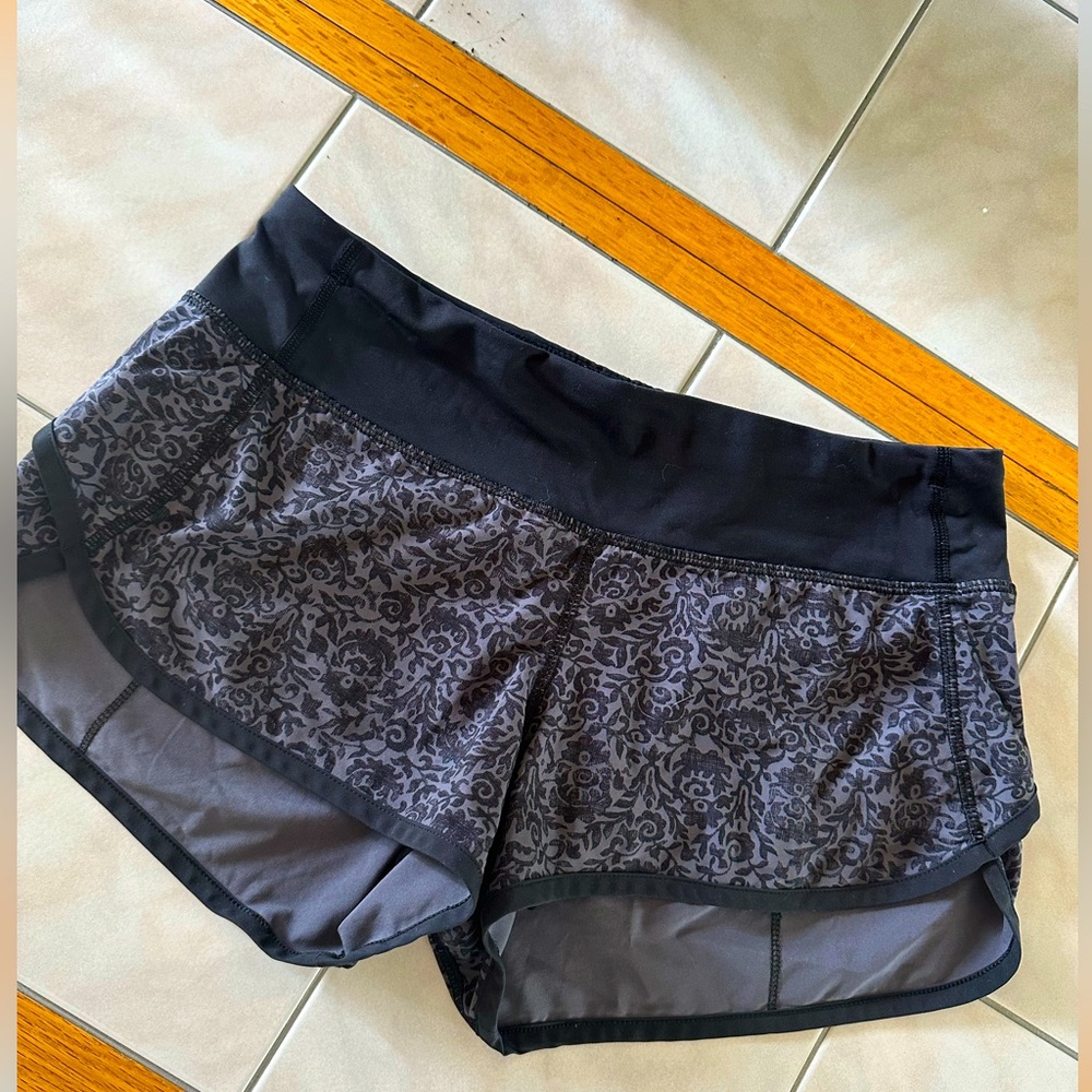 Size 4 Lululemon Running Shorts Grey/Black